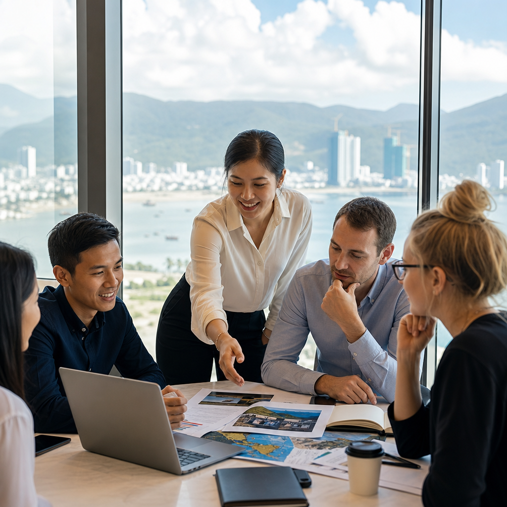 Interpreter-companion supporting an international business team in Da Nang