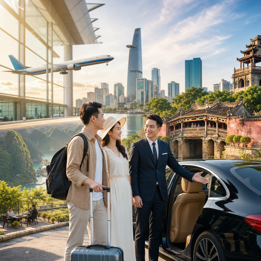 Interpreter-companion helping international travelers plan a Vietnam city tour and business itinerary
