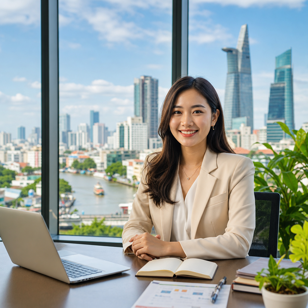 Pham Anh supporting an international business meeting in Ho Chi Minh City